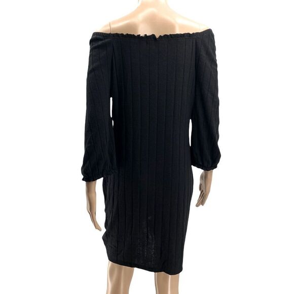 NWT Almost Famous Plus Size Comfy Ribbed & Ruched Dress or Tunic, Black, Size 2X - Picture 5 of 11